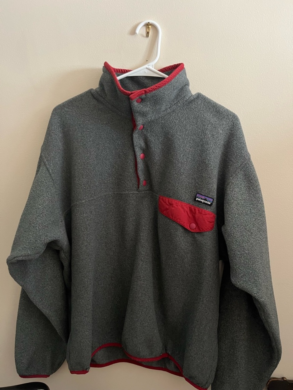 Patagonia Synchilla Fleece Gray and Red